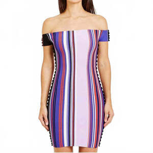 NWT Opening Ceremony Stripe Knit Scallop Mini Dress